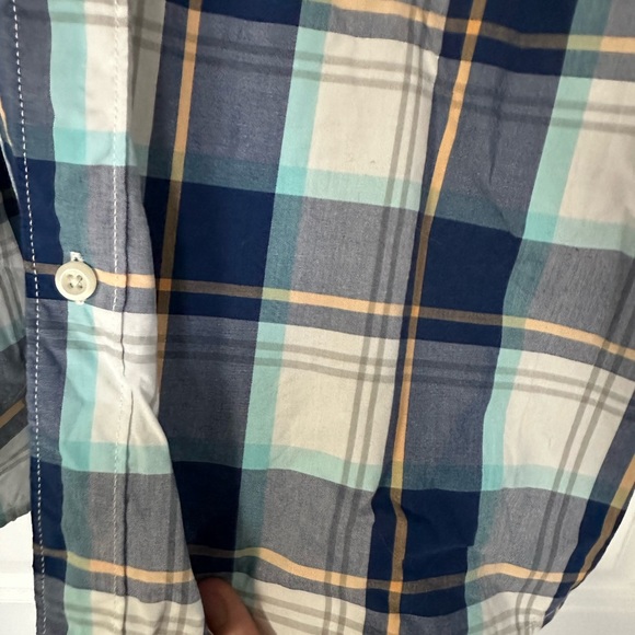American Eagle Blue and Yellow Checkered Button Up - Picture 2 of 4
